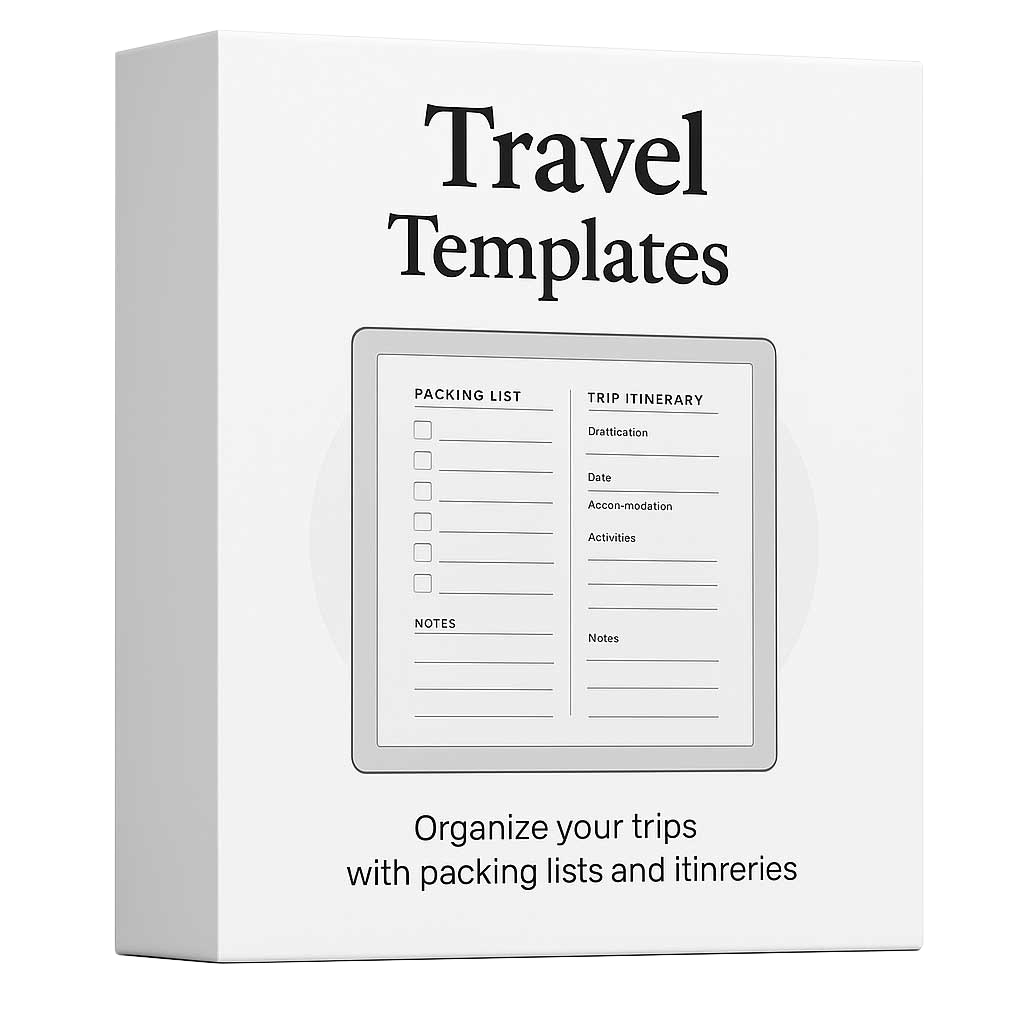 Travel Pack Template Extra